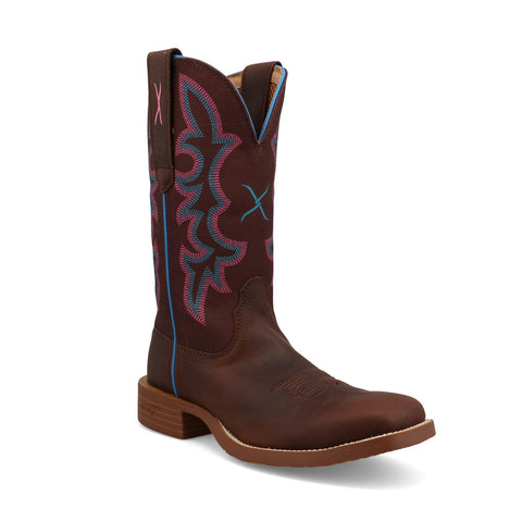 Twisted X Womens 11in Tech X Chocolate Truffle/Dark Brown Leather Cowboy Boots