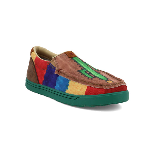 Twisted X Kids Unisex Kicks Brown/Multi Fabric Cactus Slip-On Shoes
