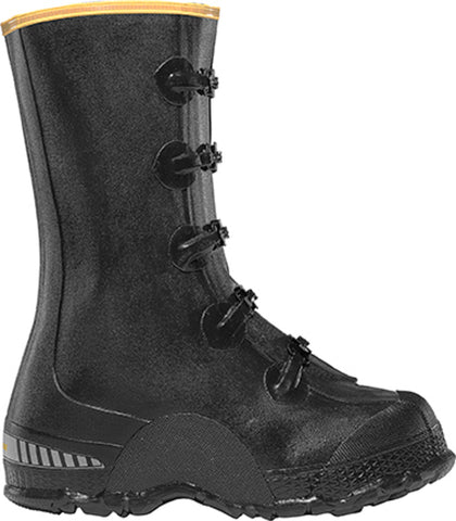 Lacrosse Mens ZXT Buckle Overshoe Black Rubber 14in Deep Heel Work Boots