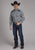 Roper Mens 2126 Plaid Rose Grey/Black Cotton Blend L/S Shirt