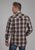 Roper Mens Scroll Embroidery Caramel/Teal Cotton Blend L/S Shirt