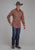 Roper Mens 2110 Plaid Wagon Wheel Wine/Rust Cotton Blend L/S Shirt
