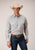 Roper Mens 1626 Mini Floral White/Blue Cotton Blend L/S Shirt