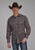 Roper Mens Floral Print Brown/Cream Cotton Blend L/S Shirt