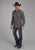 Roper Mens Floral Print Brown/Cream Cotton Blend L/S Shirt