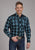 Roper Mens 2128 Windowpane Multi Blue Cotton Blend L/S Shirt