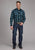 Roper Mens 2128 Windowpane Multi Blue Cotton Blend L/S Shirt