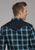 Roper Mens 2128 Windowpane Multi Blue Cotton Blend L/S Shirt