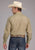 Roper Mens 2445 Broadcloth Tan Cotton Blend L/S Shirt