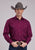 Roper Mens 2721 Solid Broadcloth Wine Cotton Blend L/S Shirt