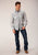 Roper Mens 1626 Retro Mini Floral Blue Cotton Blend L/S Shirt