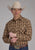Roper Mens 2129 Ombre Plaid Brown/Tan Cotton Blend L/S Shirt