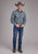 Roper Mens 2412 Plaid Blue Cotton Blend L/S Shirt
