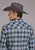Roper Mens 2412 Plaid Blue Cotton Blend L/S Shirt