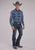 Roper Mens 2482 Western Plaid Carolina Blue Cotton Blend L/S Shirt