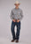 Roper Mens 2483 Western Plaid Cocoa/Sky Blue Cotton Blend L/S Shirt