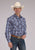 Roper Mens 2484 Western Plaid Navy/Light Blue Cotton Blend L/S Shirt