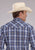 Roper Mens 2484 Western Plaid Navy/Light Blue Cotton Blend L/S Shirt