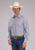 Roper Mens 2476 Western Stripe Brown/Blue Cotton Blend L/S Shirt