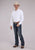 Roper Mens Aztec Tone on Tone White Cotton Blend L/S Shirt