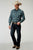 Roper Mens Tall Ocean Plaid Blue Cotton Blend L/S Shirt