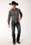 Roper Mens 1711 Tall Plaid Navy/Gold Cotton Blend L/S Shirt