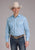 Roper Mens Tall Mini Cross Blue Cotton Blend L/S Shirt