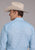 Roper Mens Tall Mini Cross Blue Cotton Blend L/S Shirt