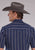 Roper Mens 2477 Western Stripe Navy/Brown Cotton Blend S/S Shirt