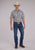 Roper Mens 2483 Western Plaid Cocoa/Sky Blue Cotton Blend S/S Shirt