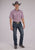 Roper Mens 2485 Western Plaid Red/White Cotton Blend S/S Shirt
