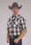 Roper Mens 2486 Western Plaid Grey/White Cotton Blend S/S Shirt