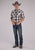 Roper Mens 2486 Western Plaid Grey/White Cotton Blend S/S Shirt