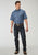 Roper Mens Tall Midnight Plaid Blue Cotton Blend S/S Shirt