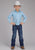 Roper Kids Boys 2427 Mini Cross Blue Cotton Blend L/S Shirt