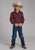 Roper Kids Boys 2287 Dot Print Wine Cotton Blend L/S Shirt