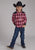 Roper Kids Boys 2131 Plaid Fancy Red/White Cotton Blend L/S Shirt