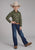 Roper Kids Boys 2127 Plaid Olive/Orange Cotton Blend L/S Shirt