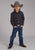 Roper Kids Boys 2130 Plaid Black/Grey Cotton Blend L/S Shirt