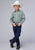 Roper Kids Boys 2075 Plaid Cream/Teal Cotton Blend L/S Shirt