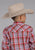 Roper Kids Boys 2487 Western Plaid Brown/Red Cotton Blend L/S Shirt