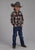 Roper Kids Boys 2109 Plaid Black/Red Cotton Blend L/S Shirt