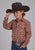 Roper Kids Boys 2110 Plaid Wine/Blue Cotton Blend L/S Shirt