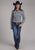Roper Womens 2126 Plaid Grey/White Cotton Blend L/S Shirt