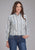 Roper Womens 2429 Paisley Trellis Blue Cotton Blend L/S Shirt