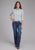 Roper Womens 2429 Paisley Trellis Blue Cotton Blend L/S Shirt