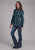 Roper Womens 2128 Windowpane Plaid Multi Blue Cotton Blend L/S Shirt