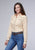 Roper Womens Diamond Wallpaper White/Cream Poly/Cotton L/S Shirt