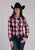 Roper Womens 2901 Plaid Black/Red Cotton Blend L/S Shirt