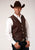 Roper Mens Buffalo Nickel Nappa Brown Leather Leather Vest